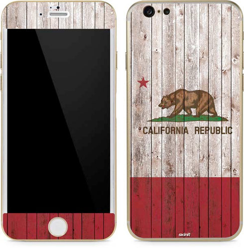 California Flag Dark Wood iPhone 6/6s Skin