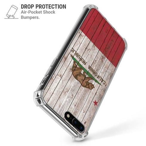 California Flag Dark Wood iPhone 7/8 Plus Clear Case
