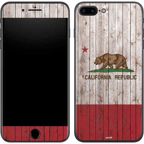 California Flag Dark Wood iPhone 7 Plus Skin