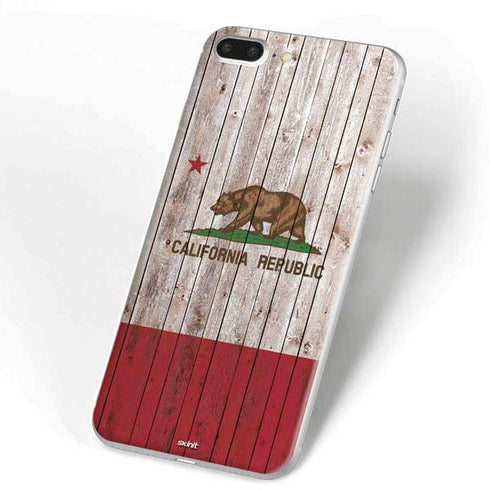 California Flag Dark Wood iPhone 7 Plus Skin