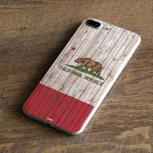 California Flag Dark Wood iPhone 7 Plus Skin