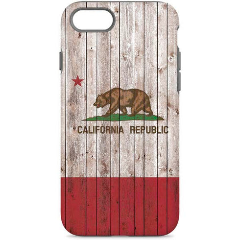 California Flag Dark Wood iPhone 8 Pro Case