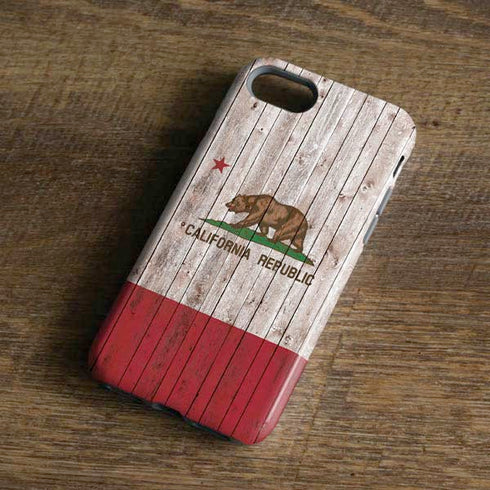 California Flag Dark Wood iPhone 8 Pro Case