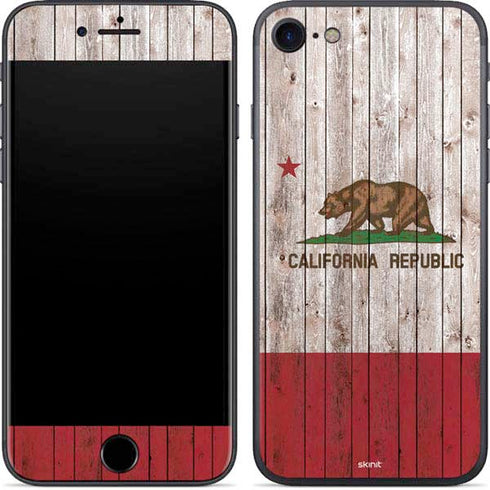 California Flag Dark Wood iPhone 8 Skin