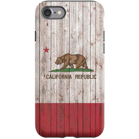 California Flag Dark Wood iPhone SE (2nd & 3rd Gen) Pro Case