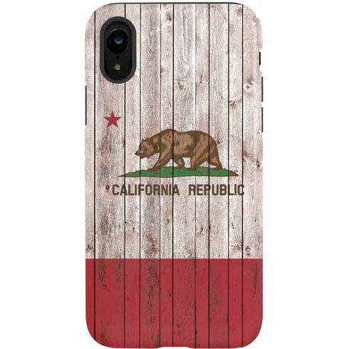California Flag Dark Wood iPhone XR Pro Case