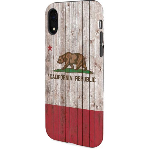 California Flag Dark Wood iPhone XR Pro Case