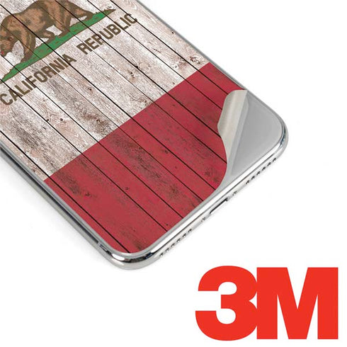 California Flag Dark Wood iPhone XR Skin