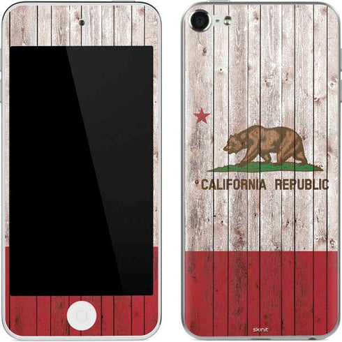 California Flag Dark Wood Apple iPod Skin