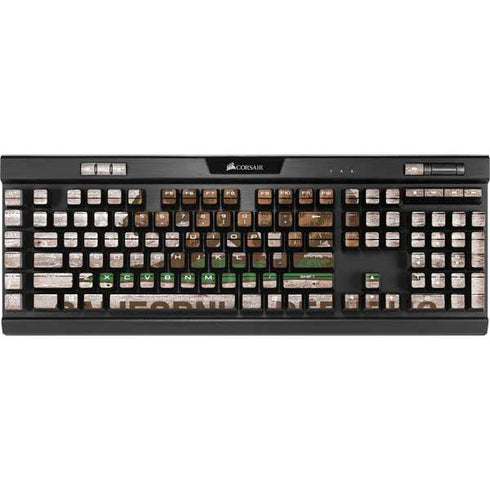 California Flag Dark Wood K95 RGB PLATINUM Mechanical Gaming Keyboard Skin