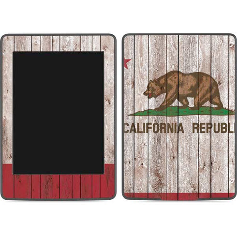 California Flag Dark Wood Amazon Kindle Skin
