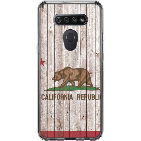 California Flag Dark Wood LG K51/Q51 Clear Case