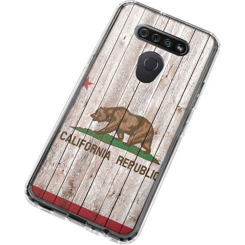 California Flag Dark Wood LG K51/Q51 Clear Case
