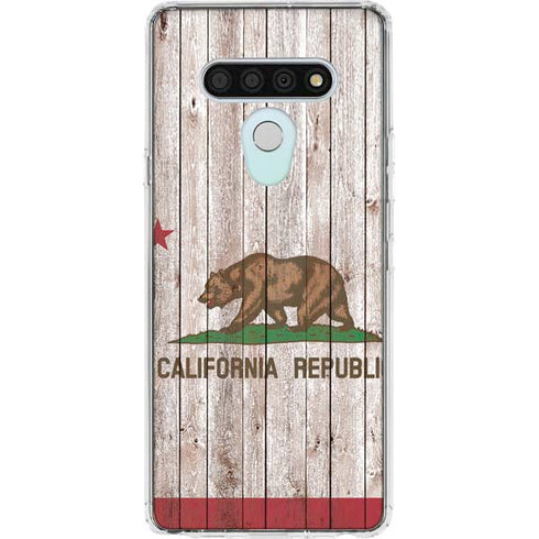 California Flag Dark Wood LG Stylo 6 Clear Case