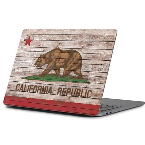 California Flag Dark Wood Apple MacBook Pro 13-inch Skin