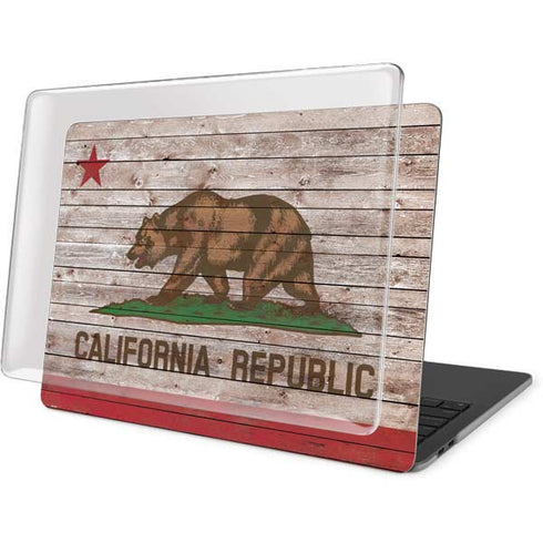 California Flag Dark Wood MacBook Pro 16in (2019-20) Case plus Skin