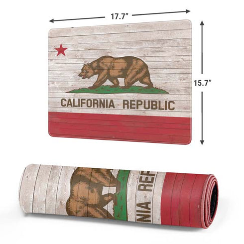 California Flag Dark Wood Gaming Mouse Pad