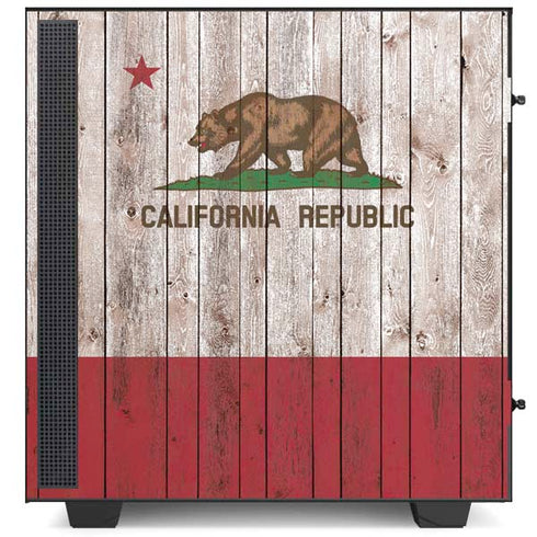 California Flag Dark Wood NZXT H510 Compact ATX Mid-Tower Case Skin
