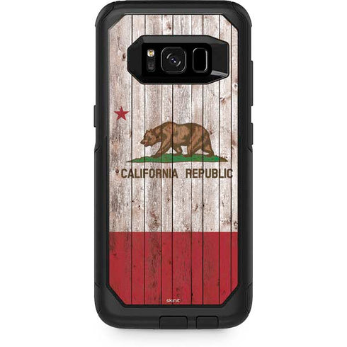 California Flag Dark Wood Otterbox Commuter Galaxy Skin