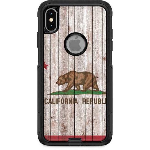 California Flag Dark Wood Otterbox Commuter iPhone Skin