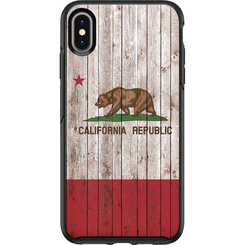 California Flag Dark Wood Otterbox Symmetry iPhone Skin