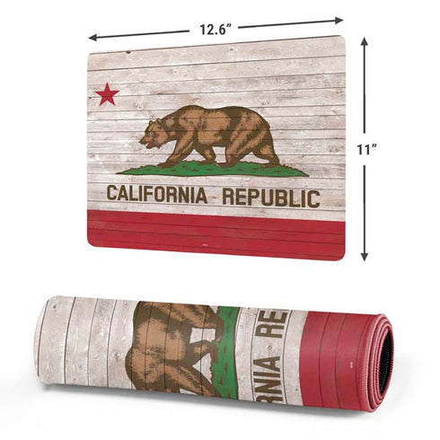 California Flag Dark Wood Gaming Mouse Pad
