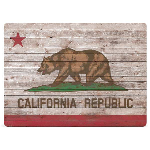 California Flag Dark Wood Surface Laptop 3 13.5in Skin