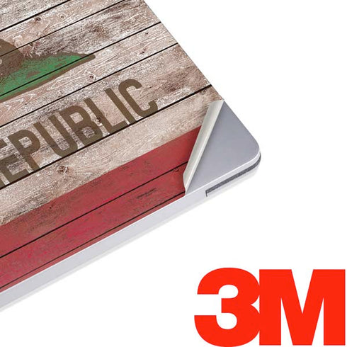 California Flag Dark Wood Surface Laptop 3 13.5in Skin