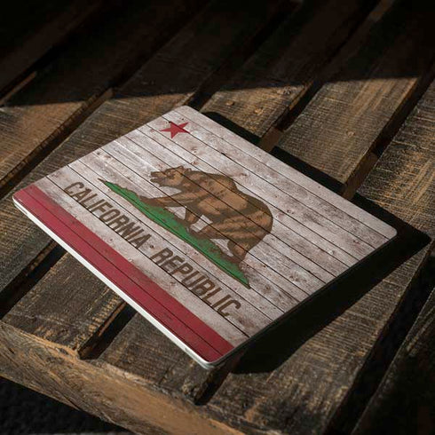 California Flag Dark Wood Surface Laptop 3 13.5in Skin