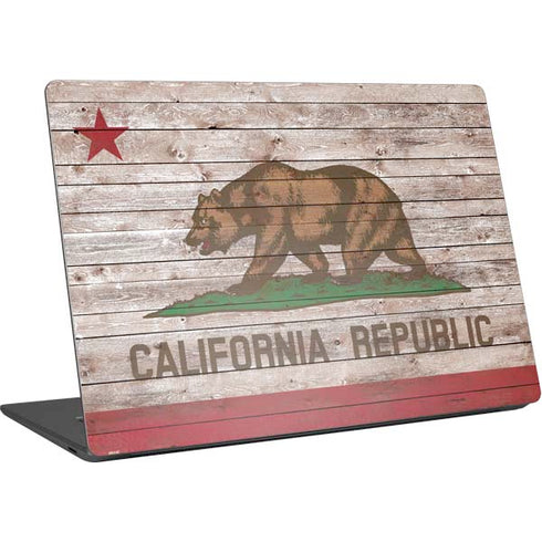 California Flag Dark Wood Surface Laptop 4 15in Skin