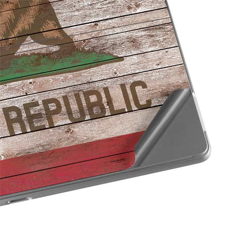 California Flag Dark Wood Surface Pro 8 Skin