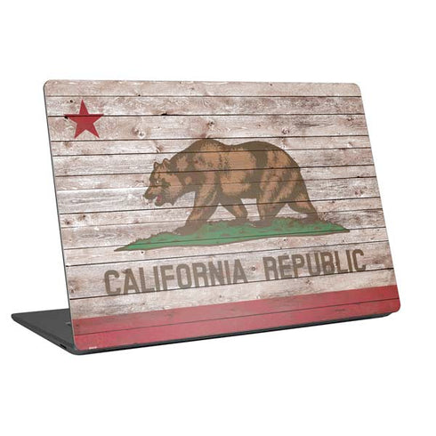 California Flag Dark Wood Universal Laptop 12in (9.8 x 6.8in) Skin