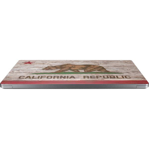 California Flag Dark Wood Universal Laptop 12in (9.8 x 6.8in) Skin
