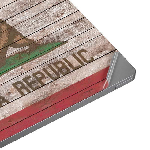 California Flag Dark Wood Universal Laptop 12in (9.8 x 6.8in) Skin