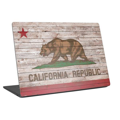 California Flag Dark Wood Universal Laptop 13in (10.6 x 7.6in) Skin