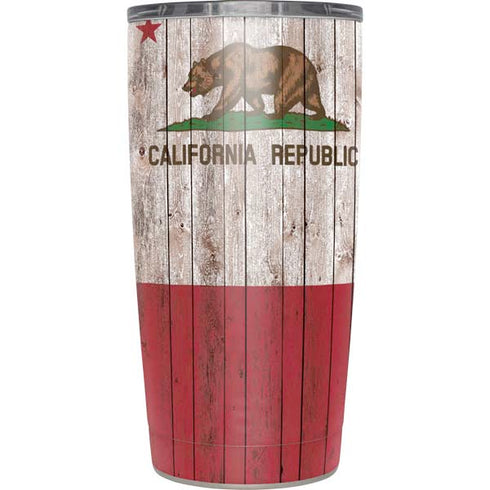California Flag Dark Wood Yeti 20oz Tumbler Skin