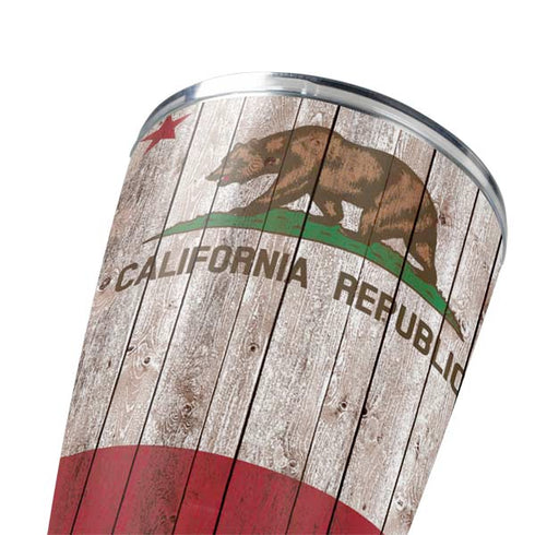 California Flag Dark Wood Yeti 20oz Tumbler Skin
