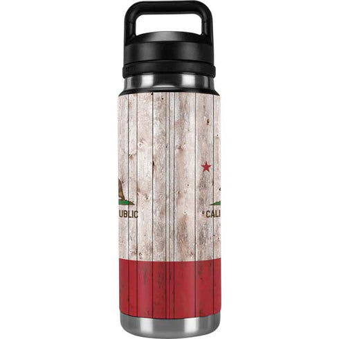 California Flag Dark Wood YETI Rambler 26oz Bottle Skin