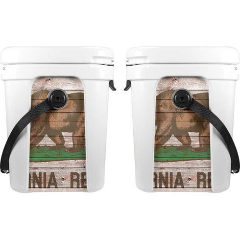 California Flag Dark Wood YETI Roadie 24 Hard Cooler Skin