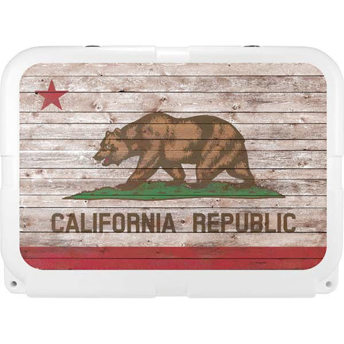 California Flag Dark Wood YETI Tundra 35 Hard Cooler Skin
