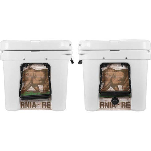 California Flag Dark Wood YETI Tundra 35 Hard Cooler Skin