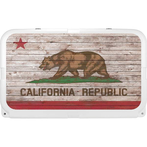 California Flag Dark Wood YETI Tundra 45 Hard Cooler Skin