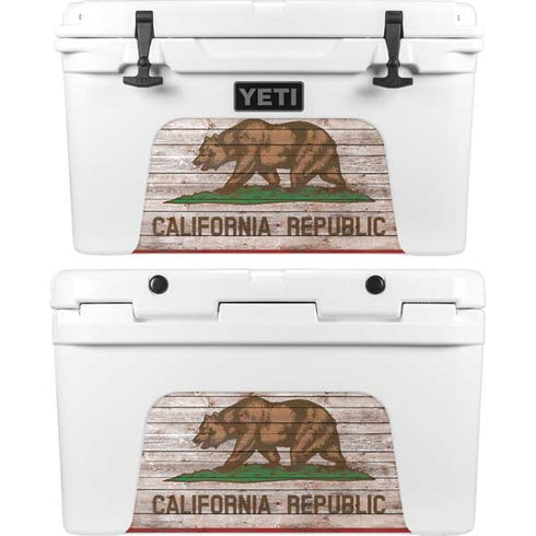 California Flag Dark Wood YETI Tundra 45 Hard Cooler Skin