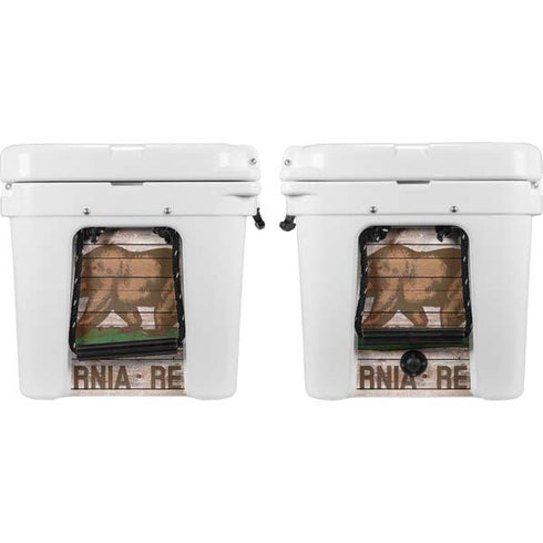 California Flag Dark Wood YETI Tundra 45 Hard Cooler Skin