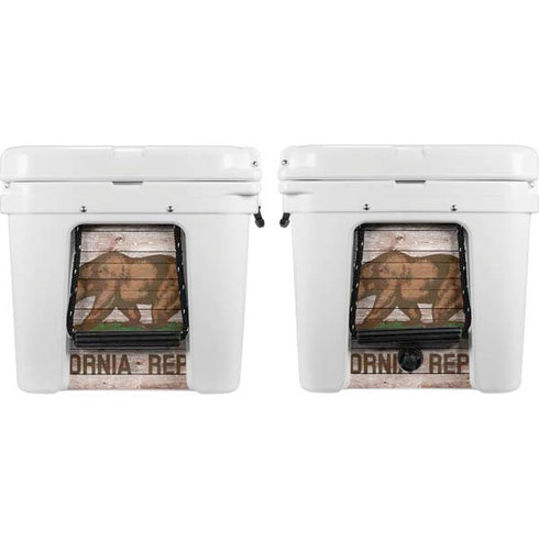 California Flag Dark Wood YETI Tundra 65 Hard Cooler Skin