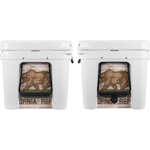 California Flag Dark Wood YETI Tundra 75 Hard Cooler Skin