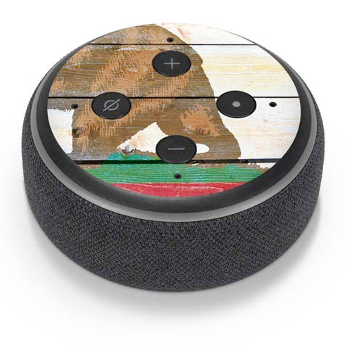 California Flag Light Wood Amazon Echo Dot Skin