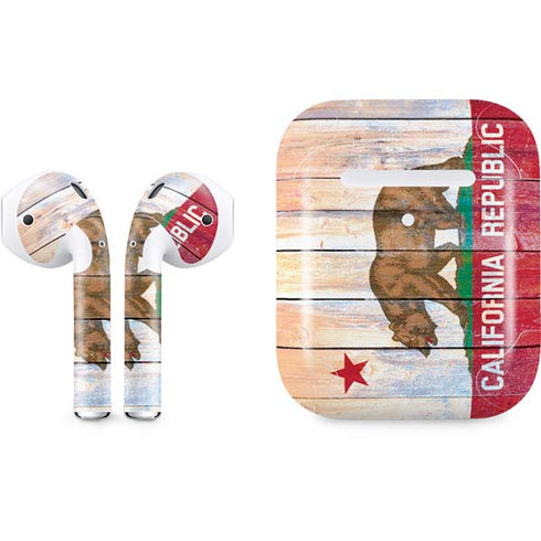 California Flag Light Wood Apple AirPods 2 Skin