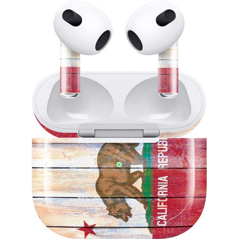 California Flag Light Wood Apple AirPods (3rd Gen 2021) Skin