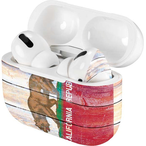 California Flag Light Wood Apple AirPods Pro Skin